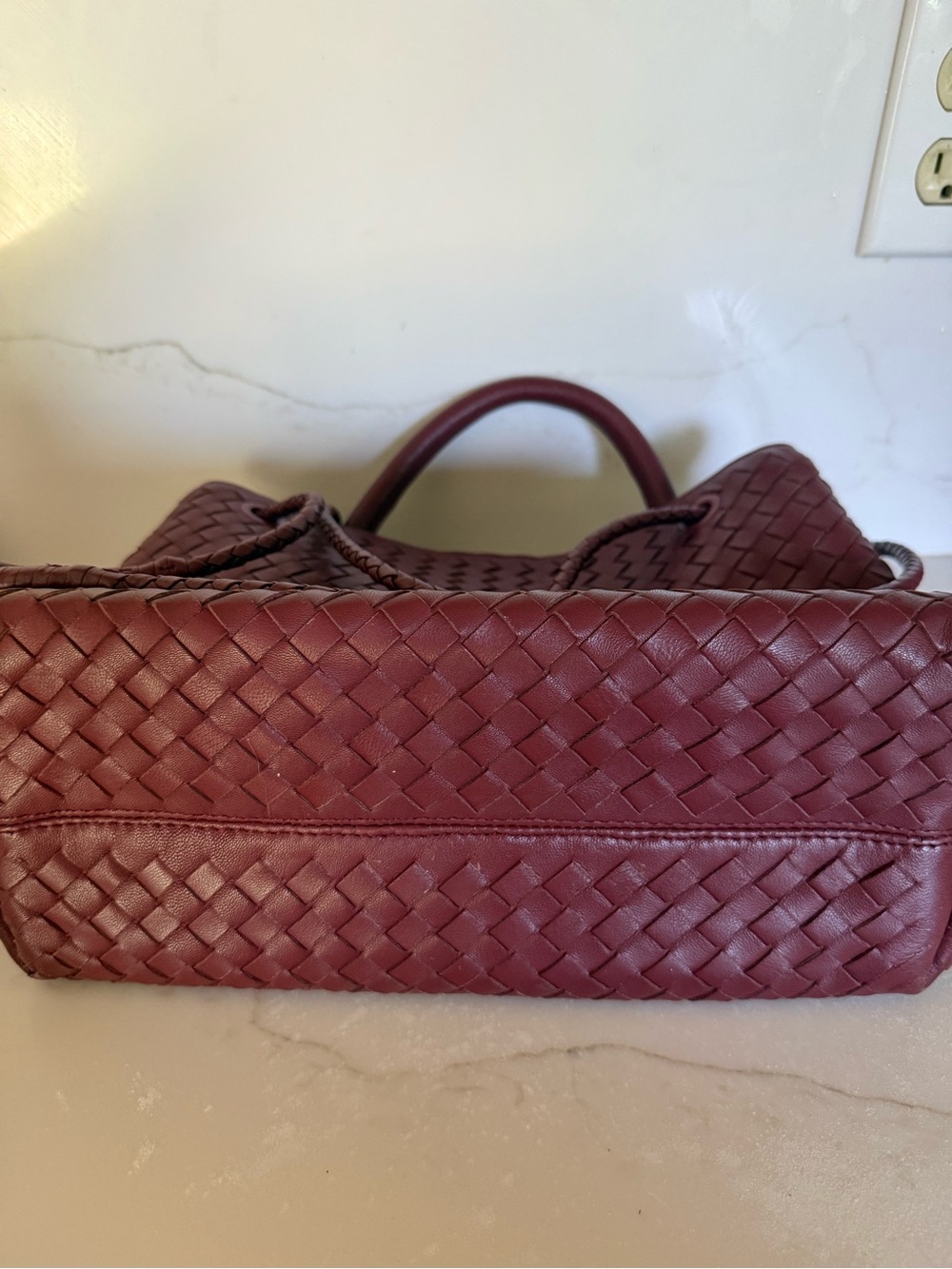 Quince Romy Handwoven Satchel Merlot - Picture 4 of 9